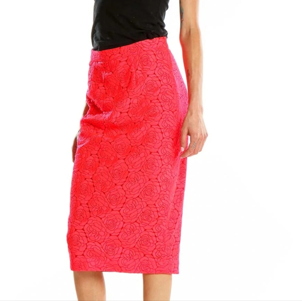 A.L.C. Hot Pink Lace Midi Pencil Skirt Size 0 NWT
